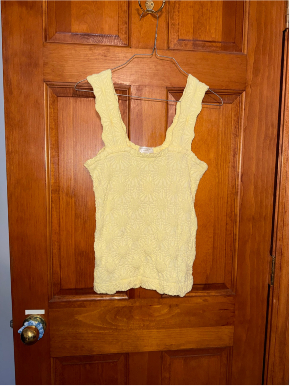 Women's Altar'd State Textured Tank Top Yellow Size L